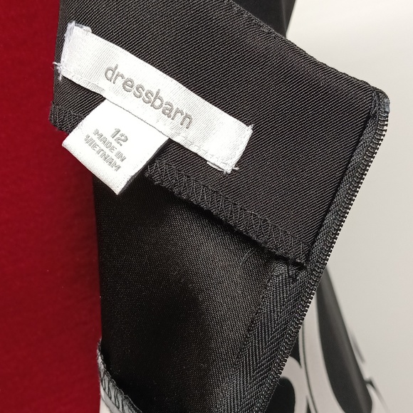 Dressbarn black/ white circles sleeveless zipper depth neck SZ 12 cocktail Dress - Picture 5 of 11